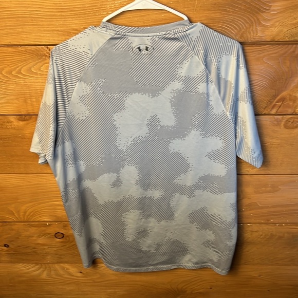 Under Armour Mens HeatGear Shirt Mens Large Loose Fit Gray Logo Short Sleeve Lg‎ - Picture 6 of 8
